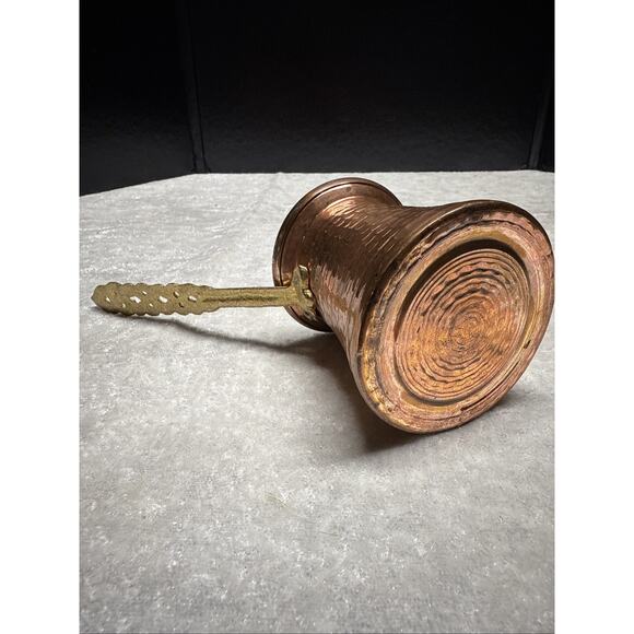 Unique! Turkish Hand Hammered Copper Coffee Pot, Ibrik Kettle, 3.3" T - Picture 9 of 13